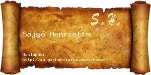 Sajgó Henrietta névjegykártya