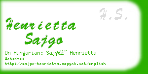 henrietta sajgo business card